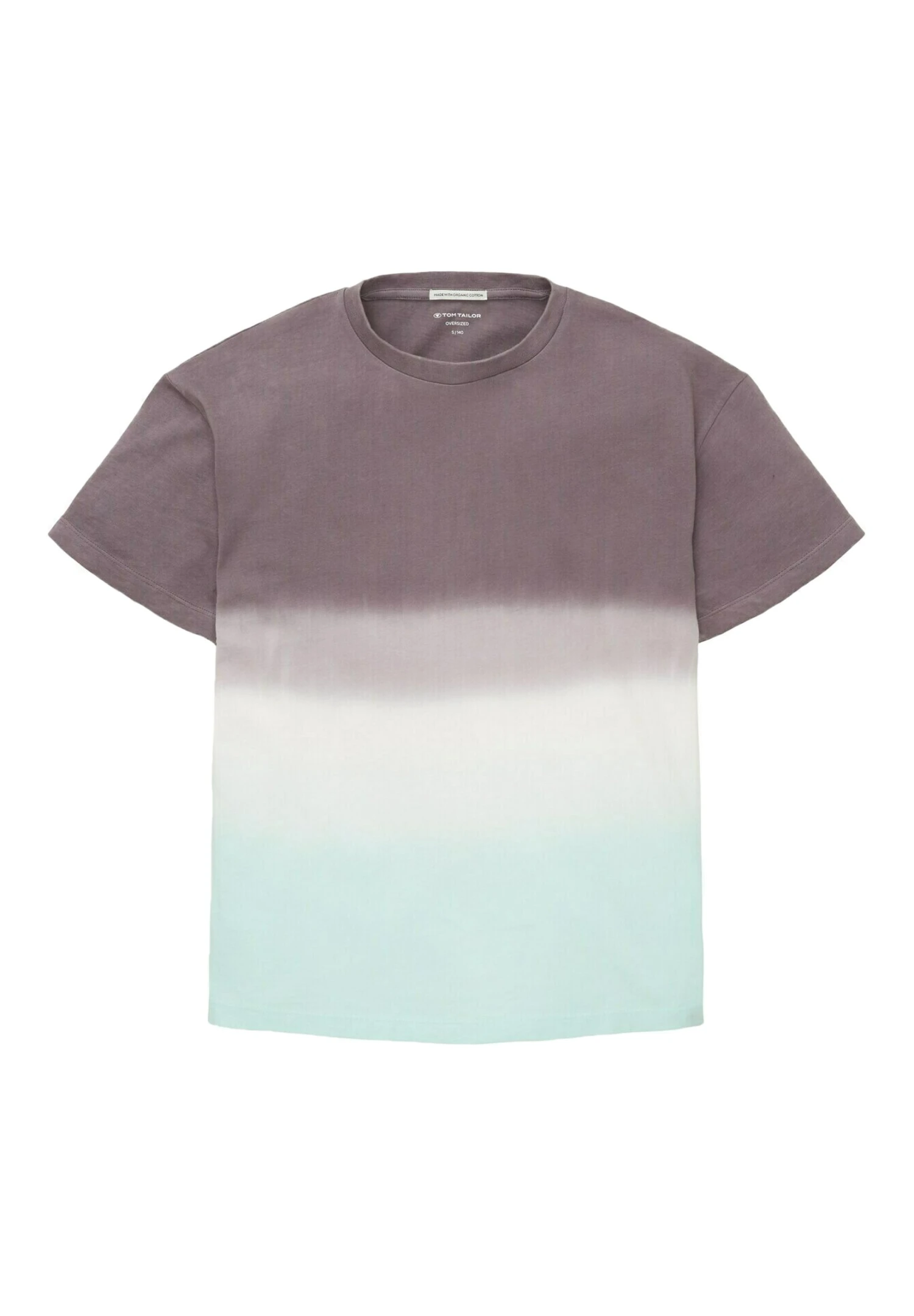 Tom Tailor Mit Farbverlauf - T-Shirt Print - Grey Aqua Dip Dye 3 Tom Tailor Mit Farbverlauf - T-Shirt Print - Grey Aqua Dip Dye