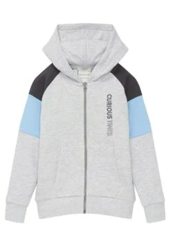 Tom Tailor Mit Colour Blocking  - Sweater Met Rits - Light Stone Grey Melange