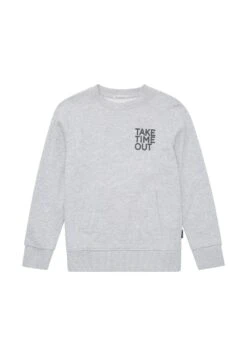 Tom Tailor Mit Textprint  - Sweater - Light Stone Grey Melange