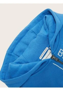 Tom Tailor Mit Textprint  - Sweater Met Rits - Strong Palace Blue -Fusion 26f3b33677fa460ab02ef6398905345c