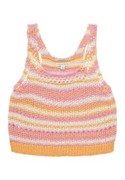 Tom Tailor Cropped- Top - Multicolor Knit Stripe