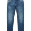 Tom Tailor John- Straight Leg Jeans - Used Mid Stone Blue Denim -Fusion 565c4b6612f94f92b78bb08f23ac57b1