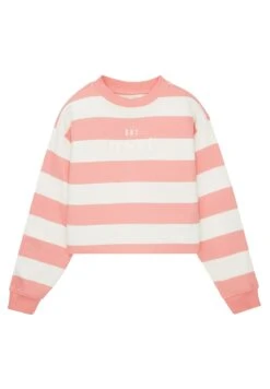 Tom Tailor Cropped Mit Streifenmuster  - Sweater - Pink Off White Bold Stripe