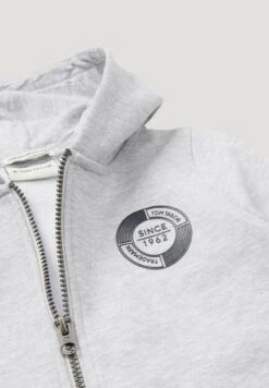 Tom Tailor Mit Logoprint - Sweater Met Rits - Light Stone Grey Melange -Fusion 5d5e9d3a9bbd422eb8e25dc4728c73a4