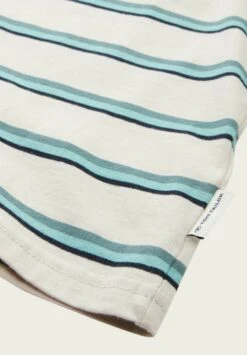 Tom Tailor Gestreiftes - T-Shirt Print - White Green Multicolor Stripe -Fusion 5fcd25def98c4fccbd019fad227d2d4a