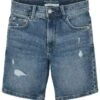 Tom Tailor Im Used-Look - Jeansshort - Destroyed Mid Stone Blue Denim -Fusion 65aa799e5cf243a6829b170da64a4930