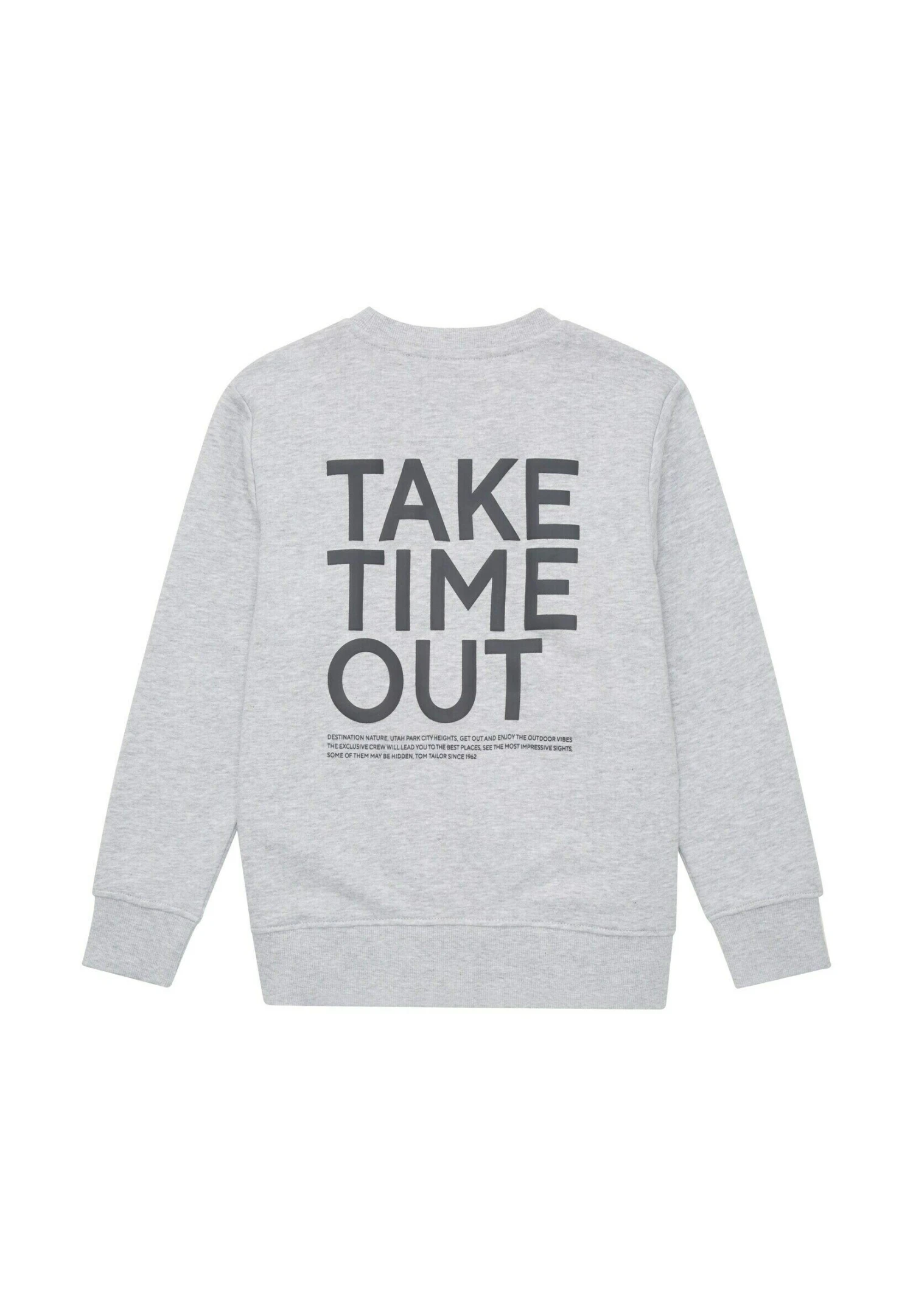 Tom Tailor Mit Textprint - Sweater - Light Stone Grey Melange 4 Tom Tailor Mit Textprint - Sweater - Light Stone Grey Melange - Afbeelding 2