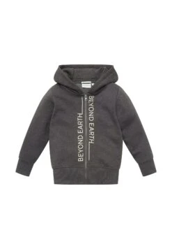 Tom Tailor Mit Textprint - Sweater Met Rits - Dark Grey Melange