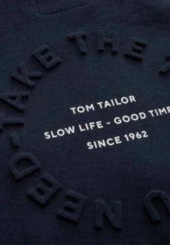 Tom Tailor Mit Textprint - Sweater Met Rits - Sky Captain Blue -Fusion 8e7c9f07feef4d44b490aae6d0289d4e