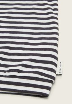 Tom Tailor Mit Cut-Outs - T-Shirt Print - Offwhite Coal Grey Stripe -Fusion 8f17fe85d7714005a31ceac33efb687a