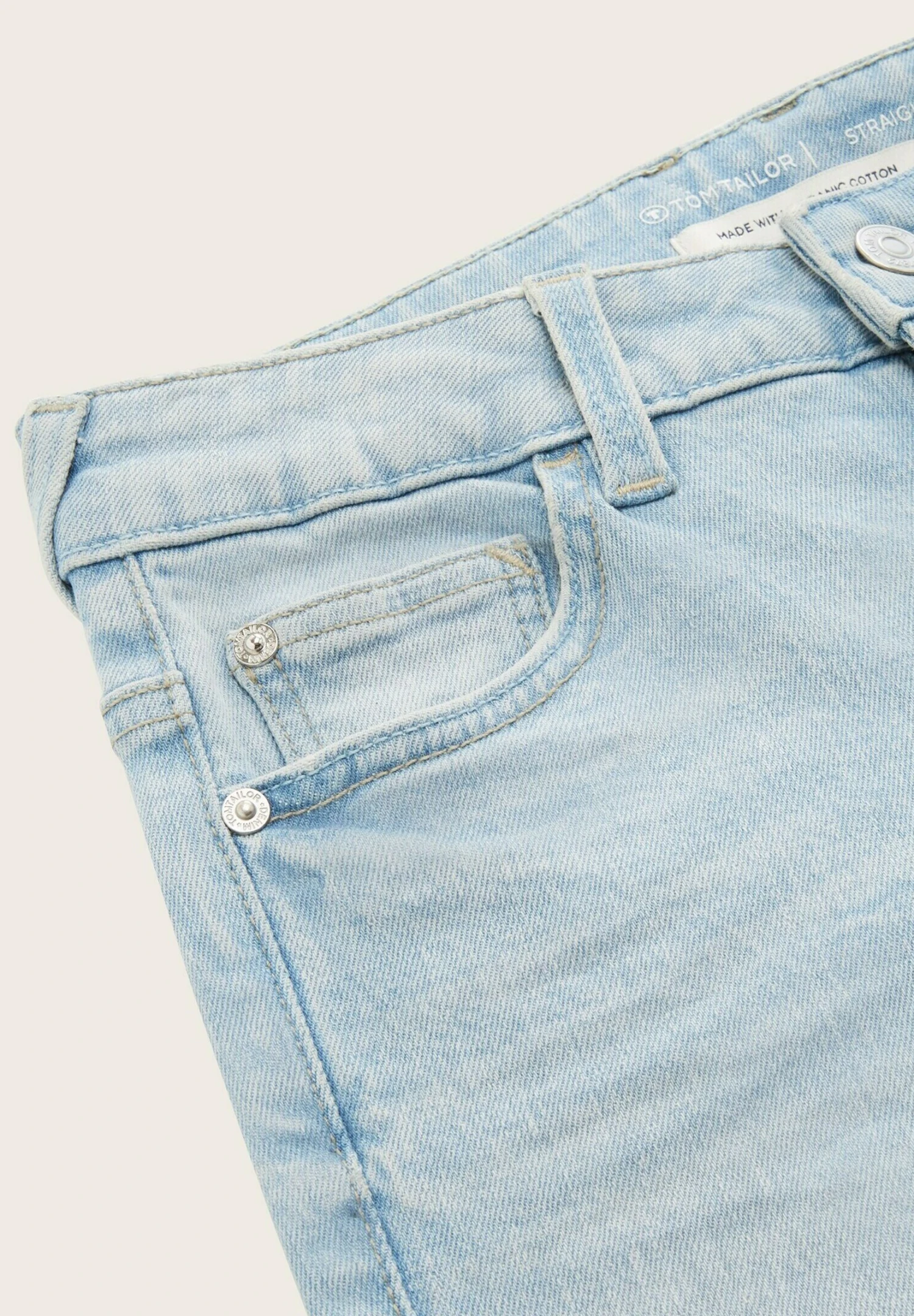 Tom Tailor Straight Leg Jeans - Heavy Bleached Blue Denim 5 Tom Tailor Straight Leg Jeans - Heavy Bleached Blue Denim - Afbeelding 3