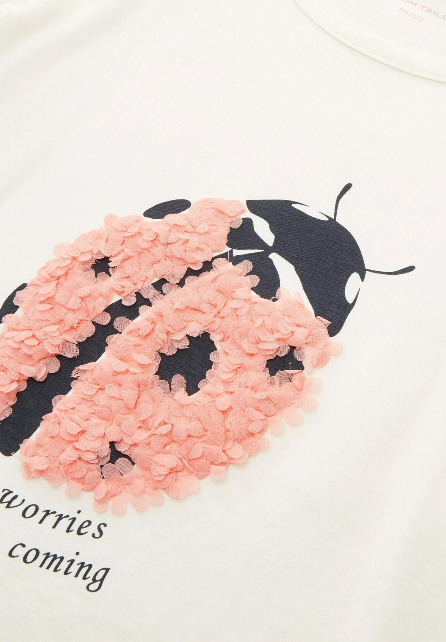 Tom Tailor Mit Rüschen - T-Shirt Print - Wool White 5 Tom Tailor Mit Rüschen - T-Shirt Print - Wool White - Afbeelding 3