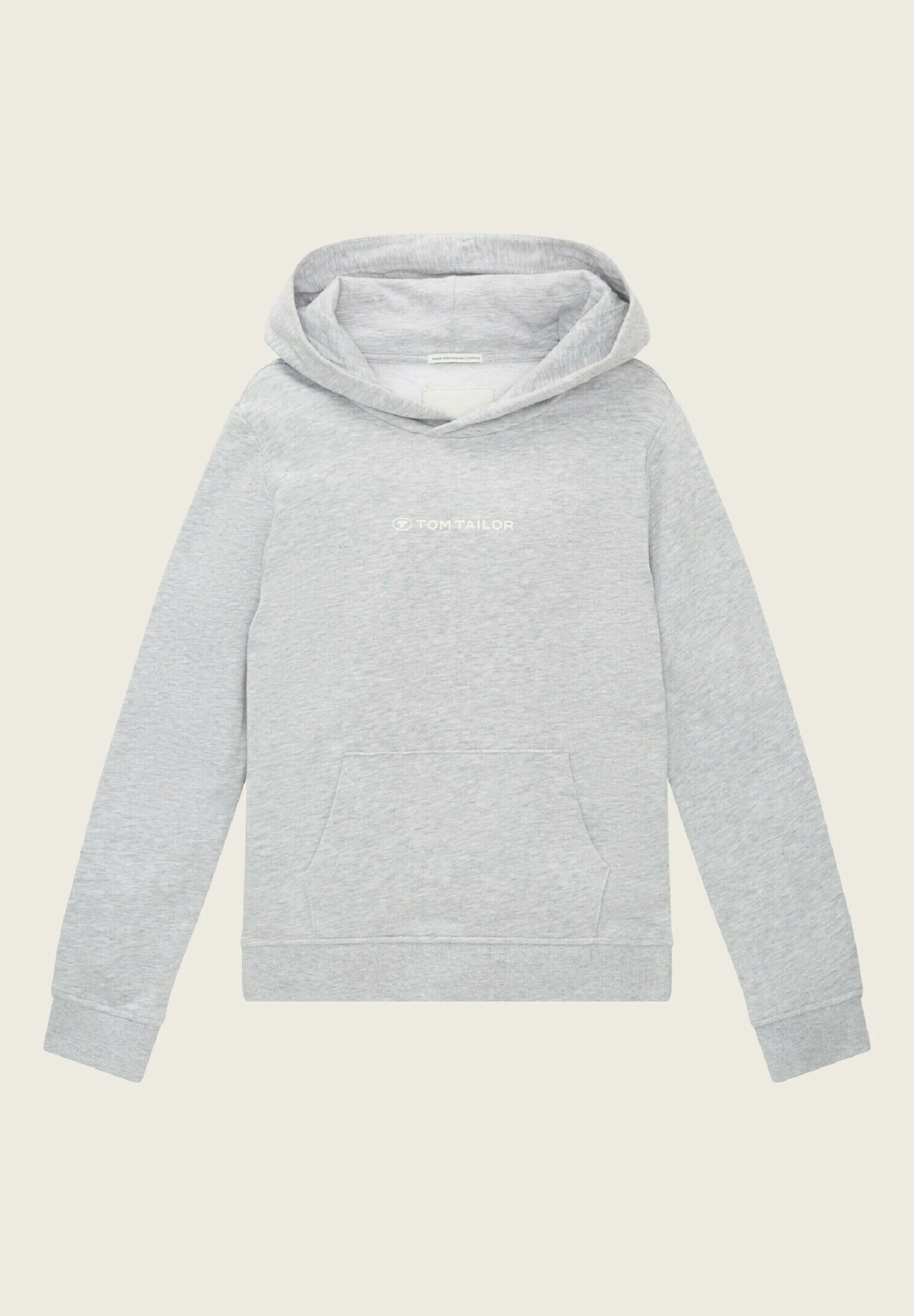 Tom Tailor Mit Logo- Hoodie - Light Stone Grey Melange 5 Tom Tailor Mit Logo- Hoodie - Light Stone Grey Melange - Afbeelding 3