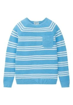Tom Tailor Gestreifter - Trui - Blue Off White Knit Stripe