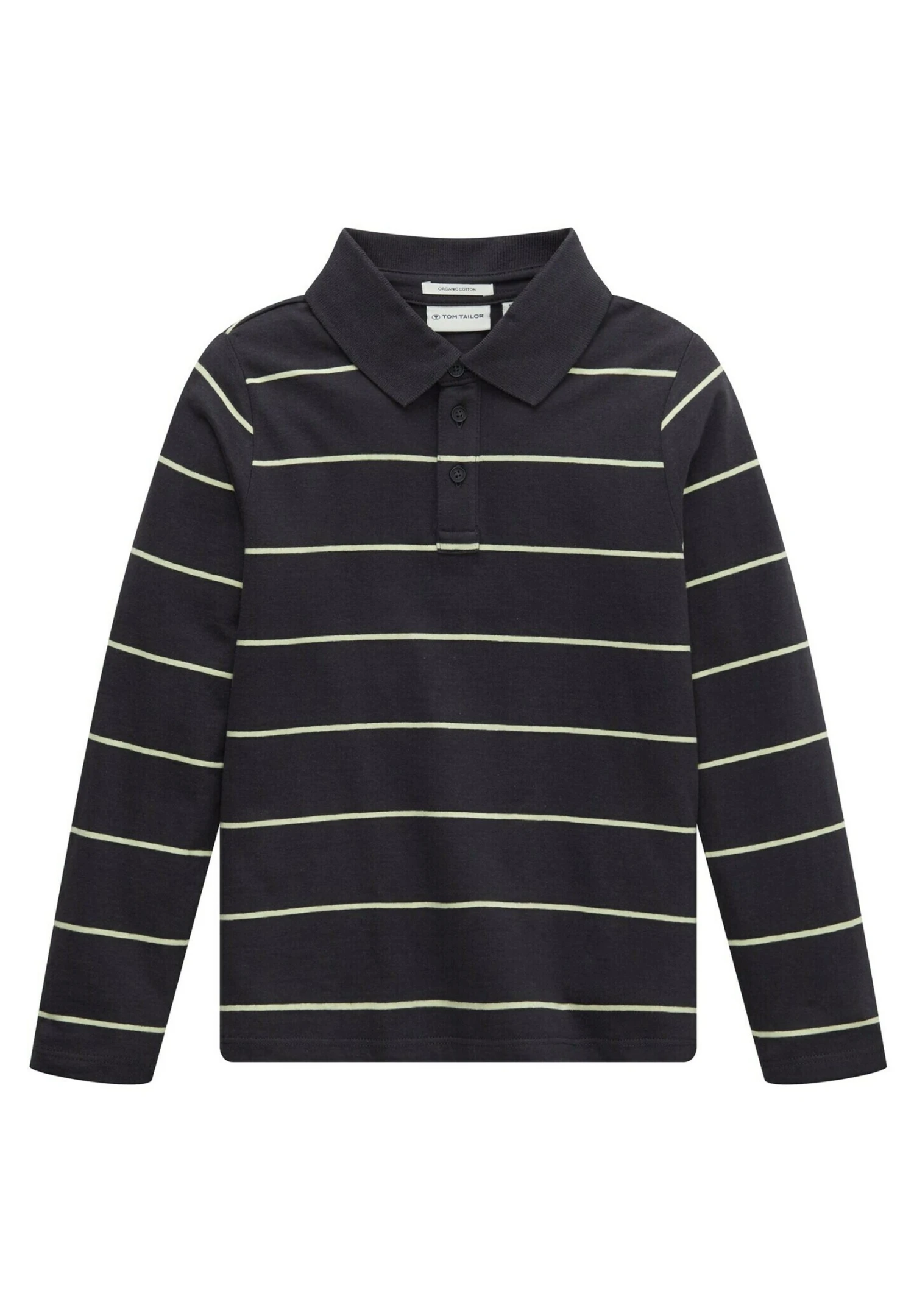 Tom Tailor Poloshirt - Grey Lime Stripe 3 Tom Tailor Poloshirt - Grey Lime Stripe