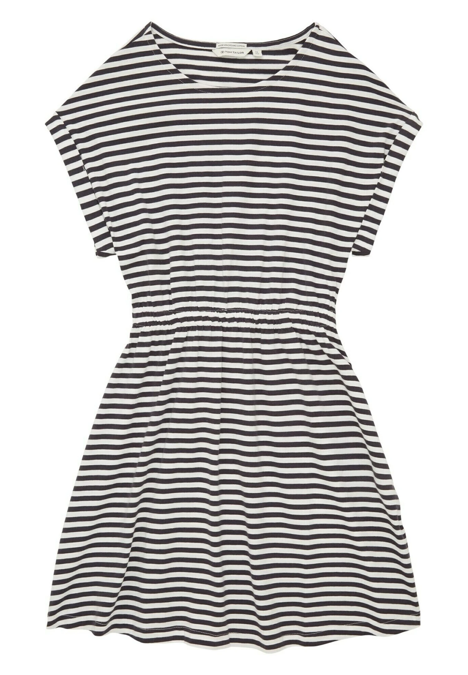 Tom Tailor Jerseyjurk - Offwhite Coal Grey Stripe 3 Tom Tailor Jerseyjurk - Offwhite Coal Grey Stripe
