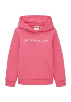 Tom Tailor Mit Logo Print - Hoodie - Carmine Pink